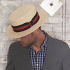 Navigator - Scala P369 Natural Panama Straw Boater Skimmer Hat