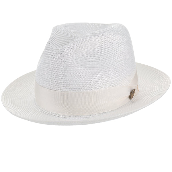 Dobbs Rosebud Straw Fedora Hat in Ivory