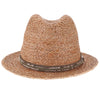 Paradise - Walrus Hats Natural Raffia Straw Fedora Hat w/ Braided Band