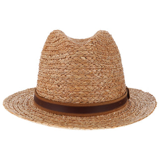Paradise - Walrus Hats Natural Raffia Straw Fedora Hat w/ Braided Band