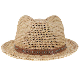 Cast Away - Walrus Hats Crocheted Raffia Straw Fedora Hat w/ Band