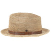 Cast Away - Walrus Hats Crocheted Raffia Straw Fedora Hat w/ Band