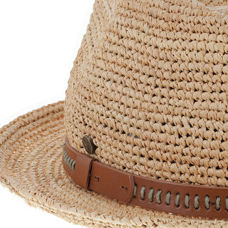 Cast Away - Walrus Hats Crocheted Raffia Straw Fedora Hat w/ Band