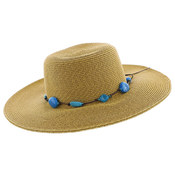 Sophisticated Sun - Jeanne Simmons Natural Paper Braid Wide Brim Hat - 1480