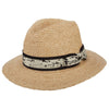 Jackson - Brooklyn Natural Raffia Braid Straw Fedora Hat w/ Stained Ribbon - BKN1524