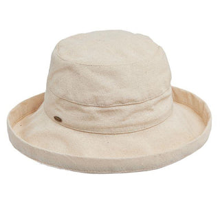 Bliss - Scala LC484 White Cotton Medium Brim Bretton Bucket Hat