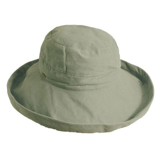 Bliss - Scala LC484 White Cotton Medium Brim Bretton Bucket Hat