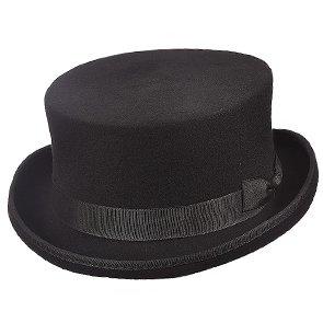 Hugo - Scala WF570 Black Wool Felt SteamPunk Top Hat