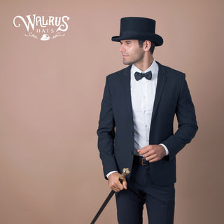 Deadman - Walrus Hats Wool Felt 4.5 in. Height Low Crown Top Hat - H7019