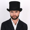 Mad Hatter - Walrus Hats Wool Felt 6 in. Height Victorian Top Hat - H7020