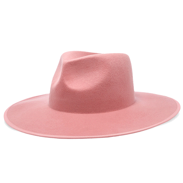 Mossant Paris Hat Size M Pink Felt Fedora Trail Dusted Australian Wool The Enigma | Dusty Pink Wide Brim Fedora – Agnoulita Hats main image 2