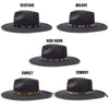 Walrus Hats Castle Black w/ Western Bands Wool Fedora Hat