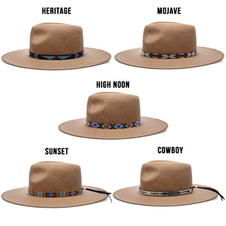 Walrus Hats Castle Brown w/ Western Bands Wool Fedora Hat