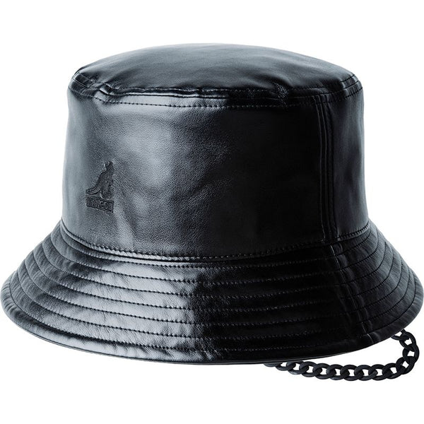 Kangol Chain Faux Leather Bucket Hat