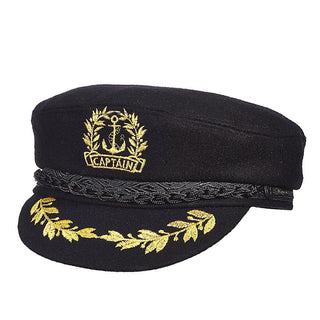 Aegean Greek Fisherman Aphrodite - Aegean AEG111 Navy Wool Blend Captain's Cap