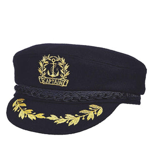 Aegean Greek Fisherman Aphrodite - Aegean AEG111 Navy Wool Blend Captain's Cap