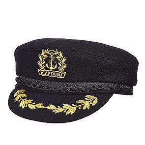 Aegean Greek Fisherman Aphrodite - Aegean AEG111 Navy Wool Blend Captain's Cap