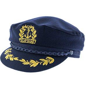 Aegean Greek Fisherman Aphrodite - Aegean AEG111 Navy Wool Blend Captain's Cap