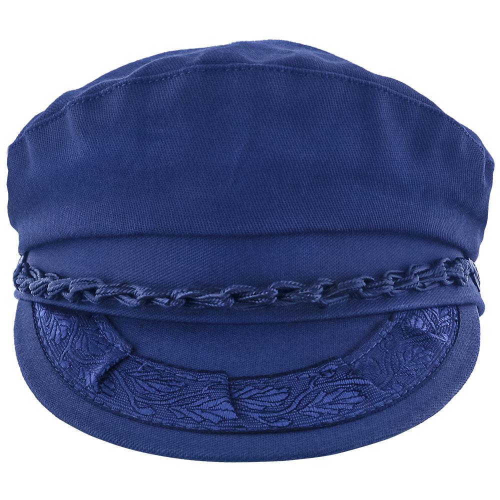 12 Wholesale Cotton Greek Fisherman Hats In Indigo Blue - at 