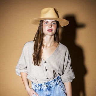 Geraldine - Betmar Paper Straw Fedora Hat