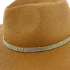 Brooklyn Fedora Palmara - Brooklyn Tea Straw Pinch Front Fedora Hat w/ Metallic Band - BKN1510