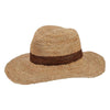 Brooklyn Outback Stanton - Brooklyn Brown Crocheted Raffia Straw Safari Hat w/ Dyed Trim - BKN1526