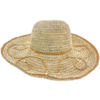 Callanan Wide Brim Cabana - Callanan CR204 Pearl Crocheted Raffia Big Brim Hat