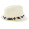 Starboard - Tropical Trends LS208 Paper Braid Straw Fedora Hat w/ Anchor Button Hat Pin
