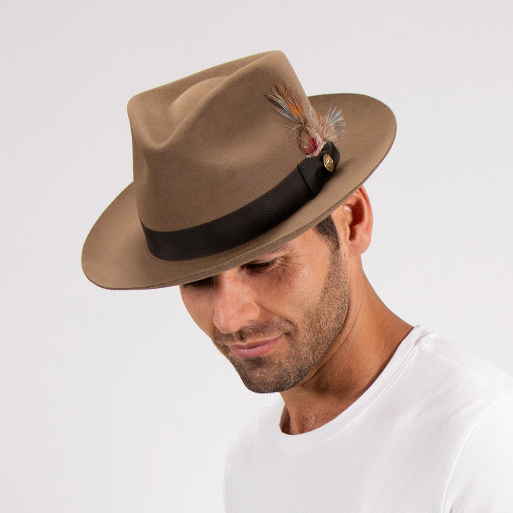 Mens Stetson Chatham Wool Felt Fedora Hat, 2/38 in brim