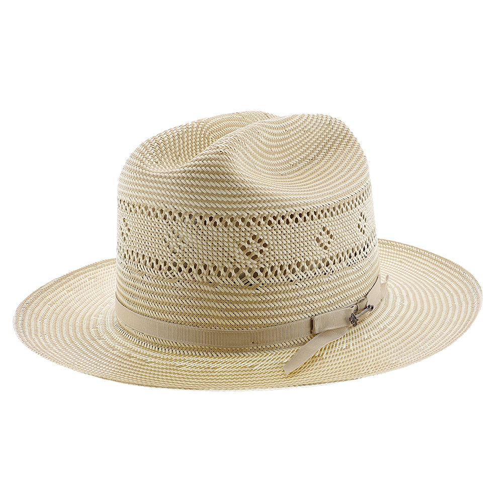 Open Road Stetson Shantung Straw Fedora Hat - Main Image