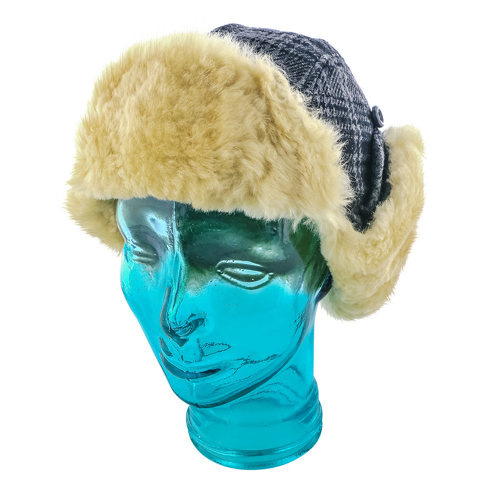 Berets Fuzzy Bucket Hat Fashion Warm Large Winter Caps Men Flannel