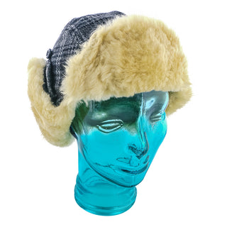 Reykjavk - Woolrich W9416 Aviator Red & Black Plaid Wool Blend Trapper Hat