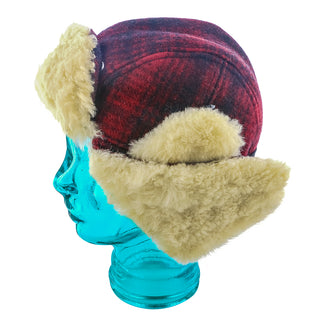 Reykjavk - Woolrich W9416 Aviator Red & Black Plaid Wool Blend Trapper Hat