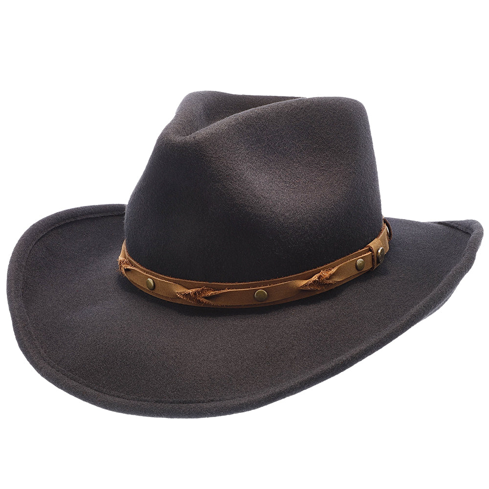 Mens Shetland Walrus Shapeable Wool Felt Cowboy Hat
