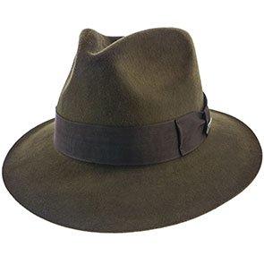 Indiana Jones Fedora Phantom - Authentic Brown Fur Felt Indiana Jones Fedora Hat - IJ554