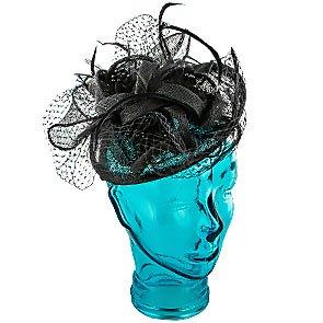 Jeanne Simmons Fascinator Feather - Jeanne Simmons Taupe Sinamay Fascinator Hat - 4396