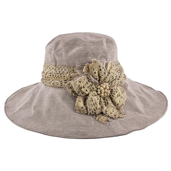 Jeanne Simmons Wide N' Soft Polyester Wide Brim Hat Mocha Size: One Size Fits Most