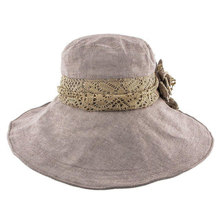 Jeanne Simmons Wide N' Soft - Jeanne Simmons Mocha Poly Wide Brim Hat - 4006