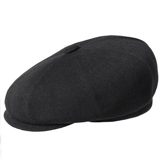 Kangol Flat Cap Bamboo Hawker - Kangol Black 8 Panel Flat Cap