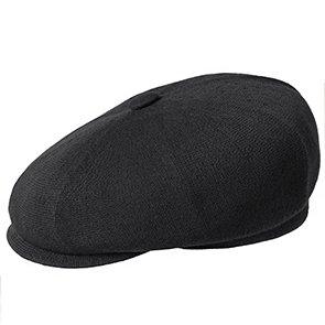 Kangol Flat Cap Bamboo Hawker - Kangol Black 8 Panel Flat Cap