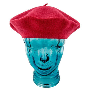 Scala Beret Cabbie - Scala White Wool French Beret Hat - 10.5"