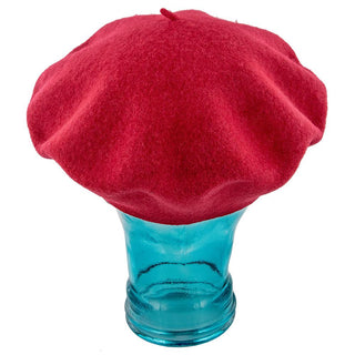 Scala Beret Cabbie - Scala White Wool French Beret Hat - 10.5"