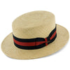Scala Boater Navigator - Scala P369 Natural Panama Straw Boater Skimmer Hat