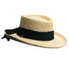 Scala Gambler Kombucha - Scala LR241OS Natural Crocheted Raffia Straw Gambler Hat w/ Oyster Crinkle Cloth Band