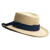 Scala Gambler Kombucha - Scala LR241OS Natural Crocheted Raffia Straw Gambler Hat w/ Oyster Crinkle Cloth Band