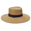 Scala Wide Brim Optimist - Scala LP237 Toast Paper Braid Boater Hat
