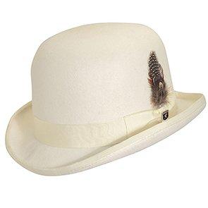 Stacy Adams Bowler Bordeaux - Stacy Adams SAW506 Ivory Wool Felt Derby Hat