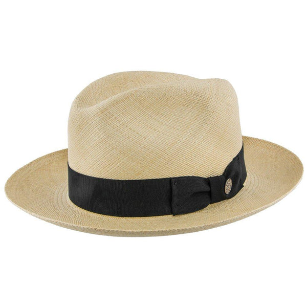Mens Stetson Center Dent Sun Panama Fedora Hat, natural