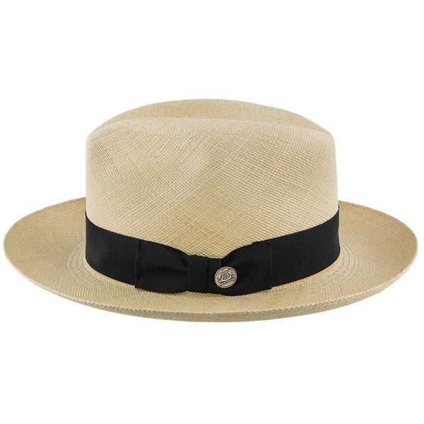 Mens Stetson Center Dent Sun Panama Fedora Hat, natural