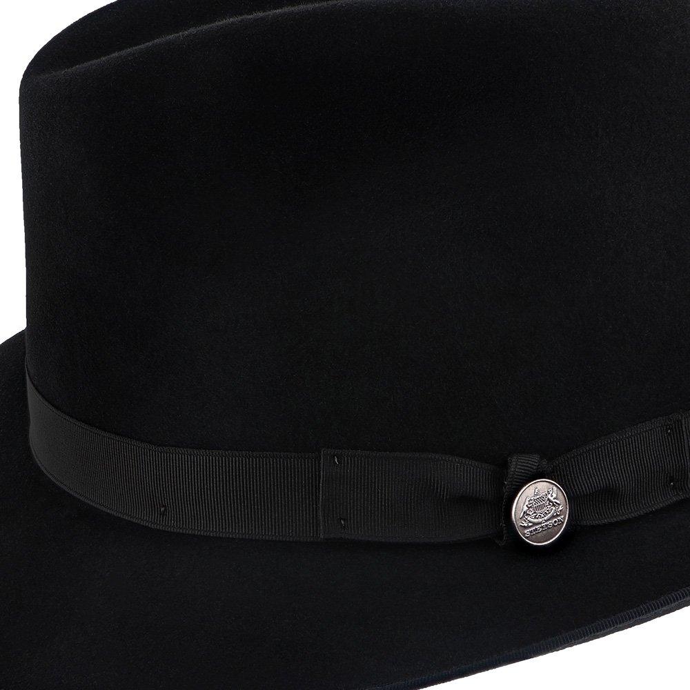 Mens Stetson Runabout Fur Felt Packable Fedora Hat, black